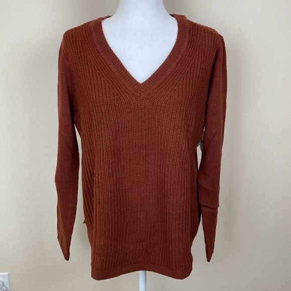 RD Style Brown V Neck‎ Sweater Size Large (P19) - Picture 1 of 10